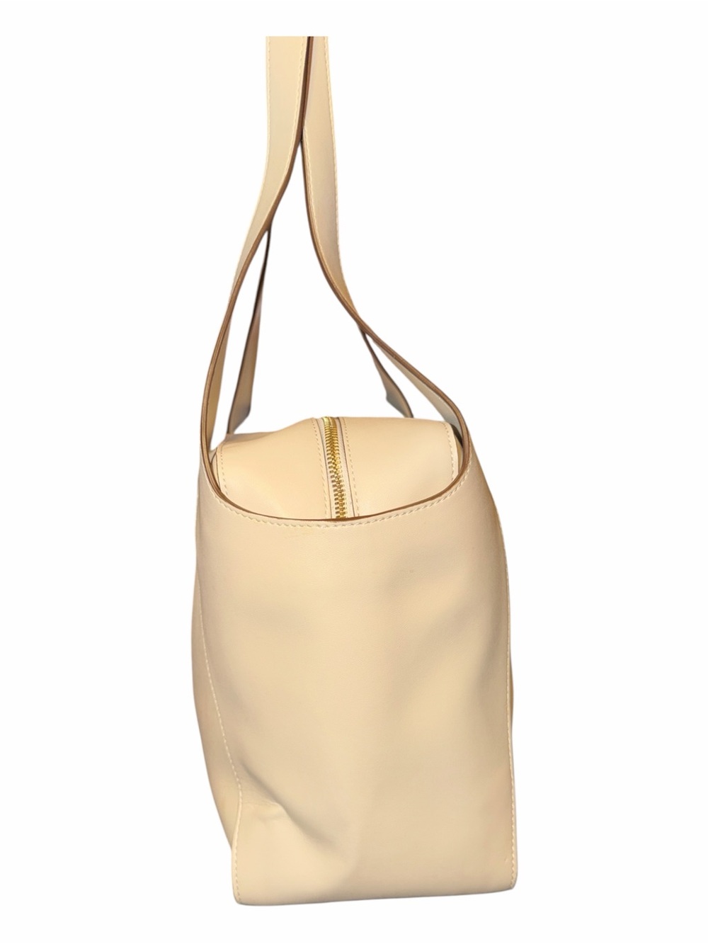 Authentic Stella McCartney Perforated Circle Logo Zip-Top Shoulder Bag - Cream - Picture 2 of 9